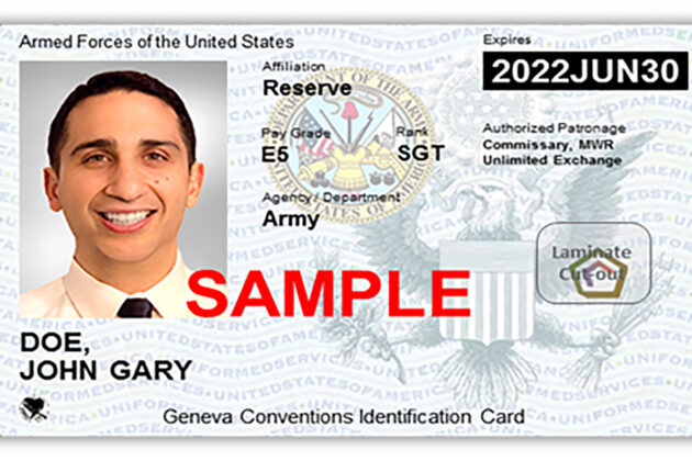 New ID cards being issued for military family members retirees