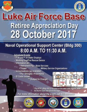 Luke AFB To Host Retiree Appreciation Day - The Thunderbolt - Luke AFB