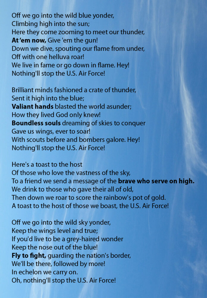 Final Changes To Air Force Song Announced The Thunderbolt Luke AFB   Af Song 696x999 