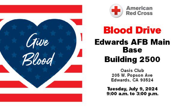American Red Cross Edwards AFB Blood Drive July 9, 2024