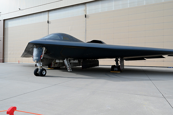 A B-2 Spirit aircraft, “The Spirit of Nebraska,” sits on display during the Tinker Air Show at Tinker Air Force Base, Okla, July 1, 2023. The B-2 is assigned to Whiteman AFB in Missouri.  (Air Force photograph by Master Sgt. Grady Epperly)