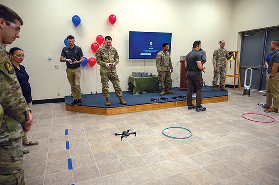 Jakob Hambright
U.S. Air Force Airmen assigned to the 56th Fighter Wing participate in a small unmanned aerial system flying class, May 29, 2024, at Luke Air Force Base, Arizona. The class, hosted by the 56th FW Spark Cell, focused on basic operations of sUAS drones, offensive and defensive tactics, as well as open case studies from sUAS employments in current conflicts. The course was created in conjunction with the Chief of Staff of the Air Force’s strategic studies group, intent on training Airmen on the use of these systems. (U.S. Air Force photo by Senior Airman)