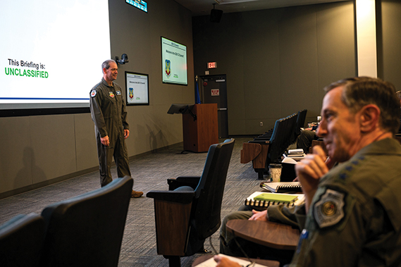 Miguel T. Tamondong
Gen. Ken Wilsbach, Air Combat Command commander, delivers opening remarks to a group of senior military leaders, including U.S. Air Force Gen. Kevin Schneider, Pacific Air Forces commander, during the Air Force’s annual Command and Control Summit at Nellis Air Force Base, Nev., Jan. 13, 2025. More than 150 military personnel representing U.S. Combatant Commands and U.S. Air Force Major Commands attended this year’s summit, hosted by ACC, in addition to senior representatives from Canada, Australia, the United Kingdom, the North Atlantic Treaty Organization, U.S. Army, Navy, Marine Corps, and Space Force. (Air Force photograph by Staff Sgt. Jose) 